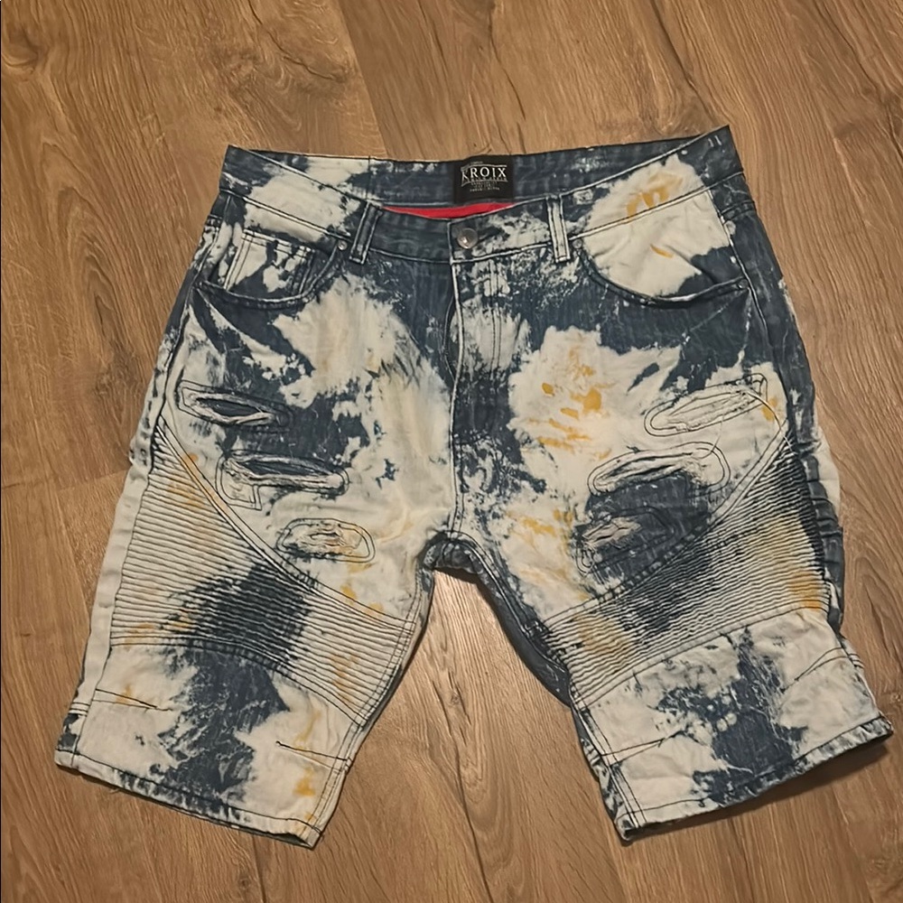 Blue and Yellow Men's Shorts